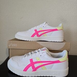 ASICS Kids White and Pink Sneakers